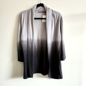 RED I NWT L Open Front Knit Cardigan I ombre purple grey